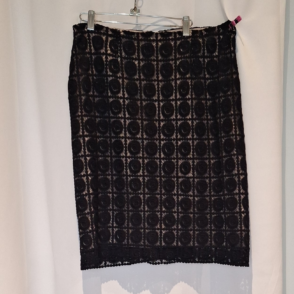 Elegant Black Lace Skirt Black Label By Chico's Size L